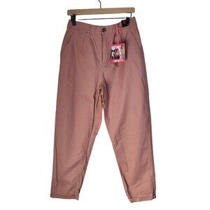 ONE 5 ONE Womens M Haley Extra High Rise Pleated Chino Pants Blush NWT Stitchfix
